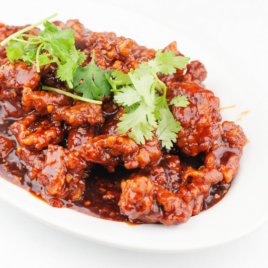 Delicious Chicken Manchurian at Indian Spoon Restaurant in Calgary, AB